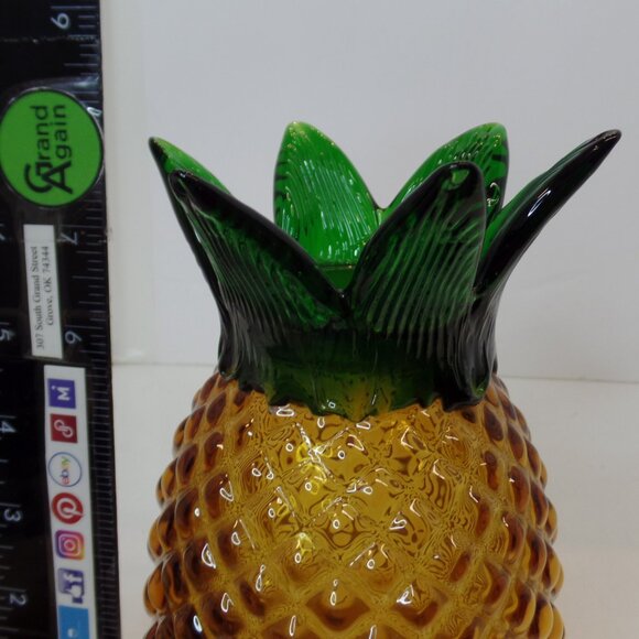 Unbranded Well Made Glass Pineapple 8 In. Tall X 4.5 In. Wide Vase, Hand Blown - Picture 10 of 12